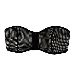 Triangl Black Mesh Neoprene Strapless Zipper Bikini Top Size Medium